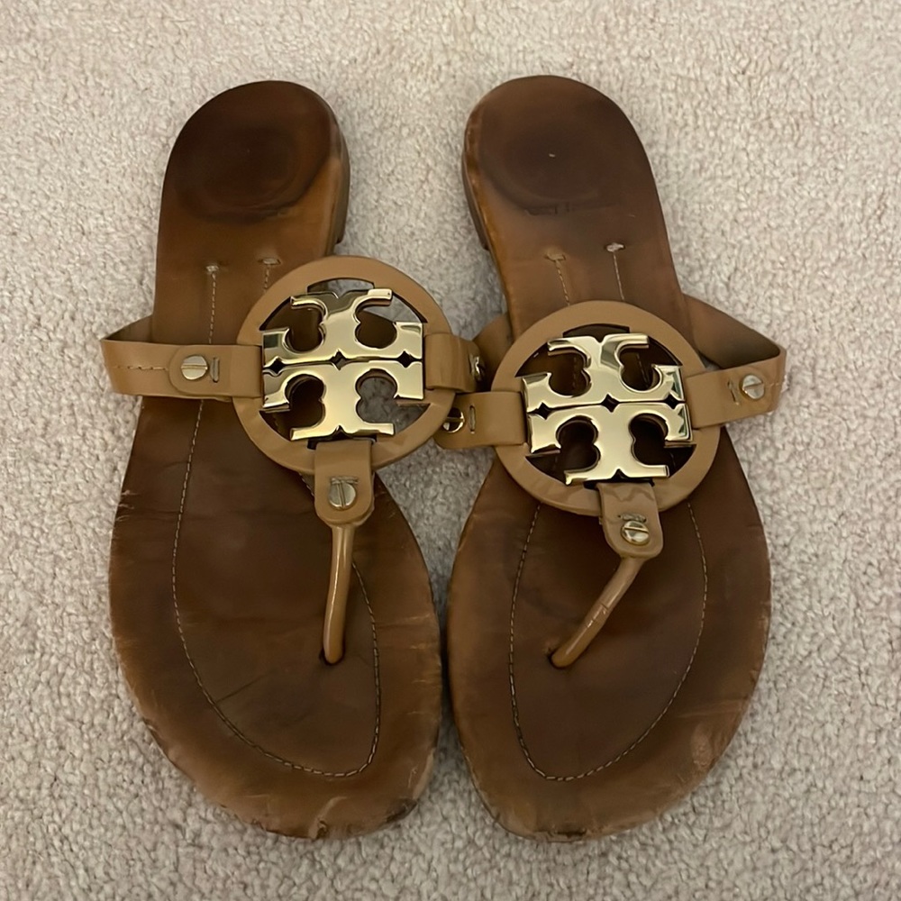 Tory Burch Metal-Logo Miller Sandal